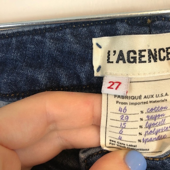 L’Agence | Medium Wash Mid Rise Zipper Ankle Skinny Jeans Size 27 - Picture 4 of 7